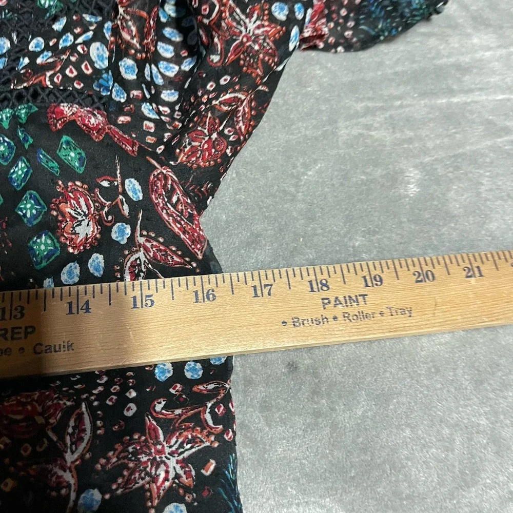 Ann Taylor Loft Dress Womens Small Black Floral Whimsigoth‎ Long Sleeve Lined